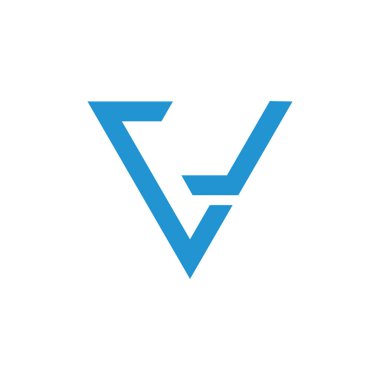 harf v üçgen okları logo vektör