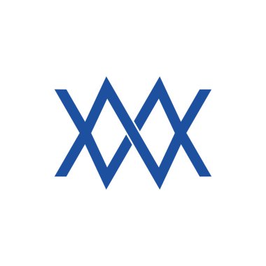 soyut mektup mw basit bağlantılı çizgi düz logosunun vektör