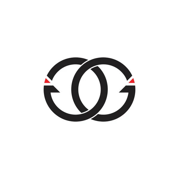 Letras gg círculo seta monograma logotipo vetor — Vetor de Stock