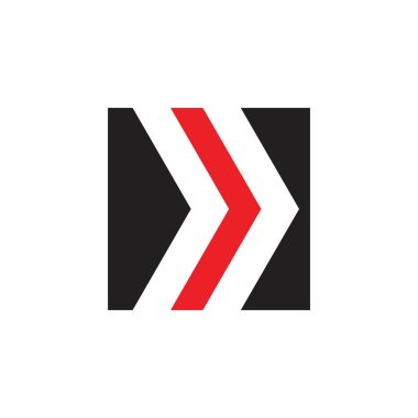 sağ ok kare geometrik logo vektör