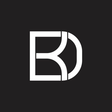 harfler kd bağlantılı çizgi logo vektör