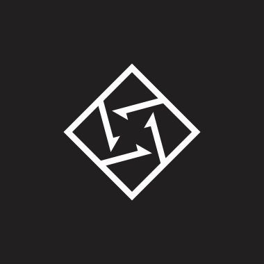 döndürme oklarını geometrik çizgi kare logosu