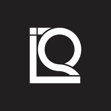 harfler IQ kare geometrik logo vektör