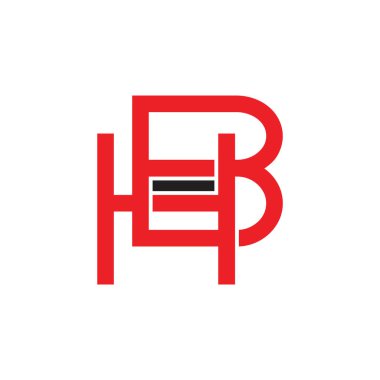 harfler hb basit geometrik renkli logo vektör