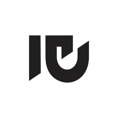 soyut mektup IU basit geometrik logo