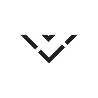 mektup v Basit çizgiler üçgen çizgi geometrik logosu