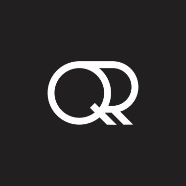 harfler qr basit geometrik çizgi logo vektör