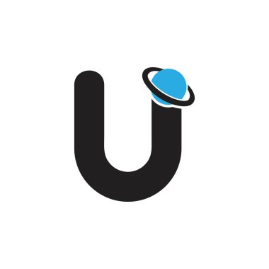 mektup u gezegen tasarım logo vektör