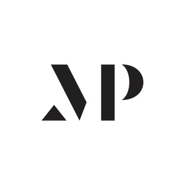 mektup mp basit geometrik bağlantılı logo vektör