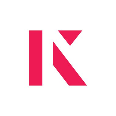 mektup k basit geometrik ok logo vektör