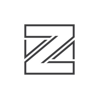 oklar logo vektör mektup z kare geometrik çizgileri