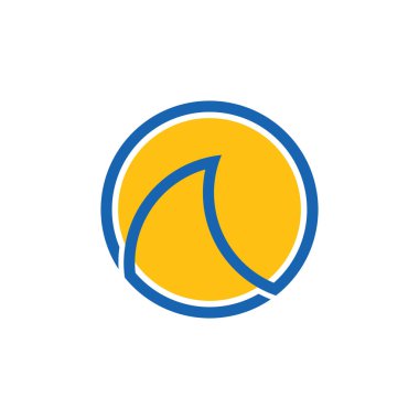 basit güneş dalgalar geometrik çizgi daire logo vektör