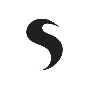 soyut harf s basit geometrik logo eğrileri