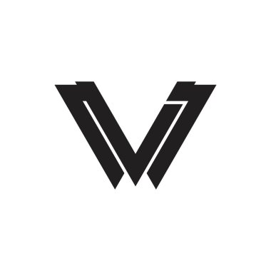 mektup vw üçgen geometrik logo vektör
