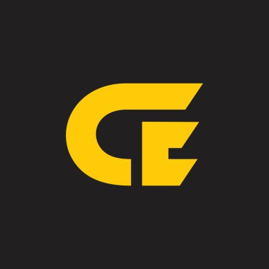 harfler ce soyut geometrik logo vektör