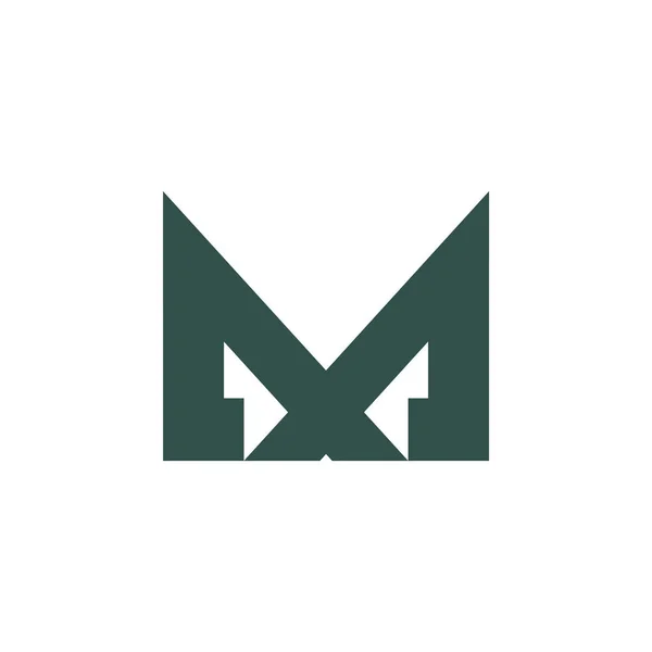 Letter m eenvoudige geometrische logo vector — Stockvector