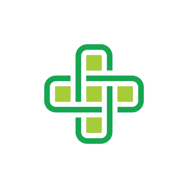 Plus medical geometric line logo vector — Stock Vector