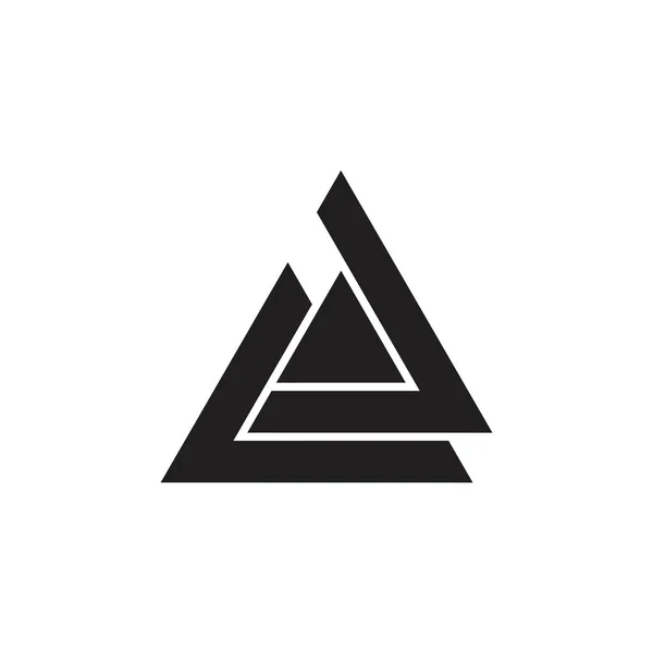 Streszczenie listu e trójkąta geometryczne logo — Wektor stockowy