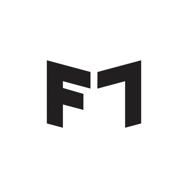 Abstracte brieven fm eenvoudige geometrische logo vector — Stockvector