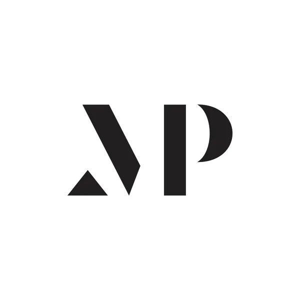 mektup mp basit geometrik bağlantılı logo vektör