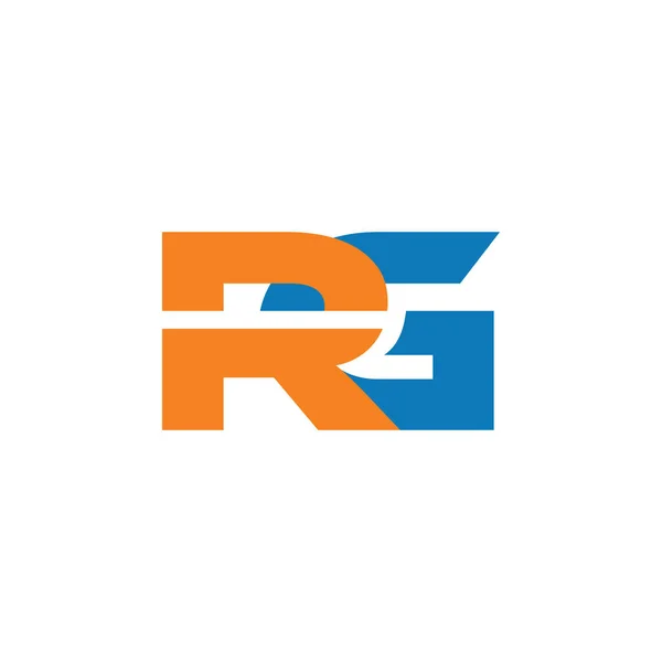 Lettere rg semplice collegato logo geometrico colorato — Vettoriale Stock