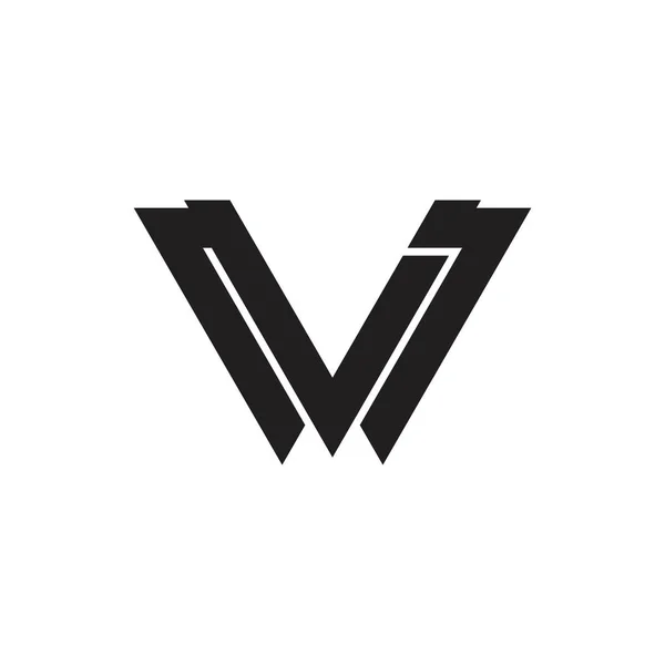 Lettre vw triangle géométrique logo vecteur — Image vectorielle