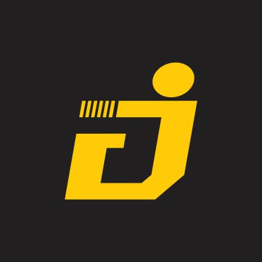 soyut mektup dj basit geometrik logo