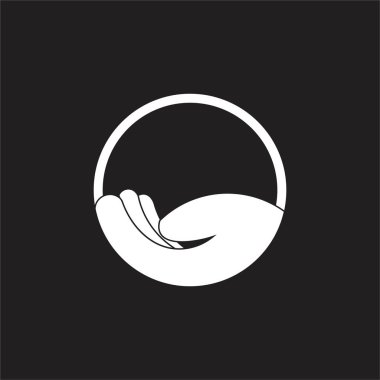 basit yatıyordu el daire geometrik bakım simge vektör