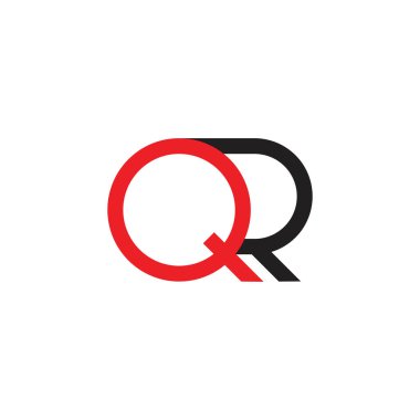harfler qr basit geometrik çizgi logo vektör