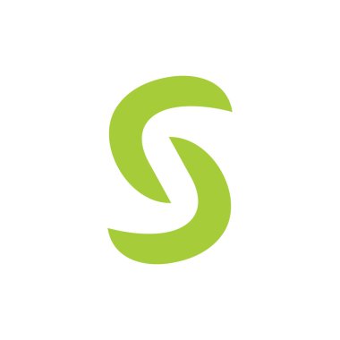 soyut mektup s basit bağlantılı eğrileri ok logo vektör