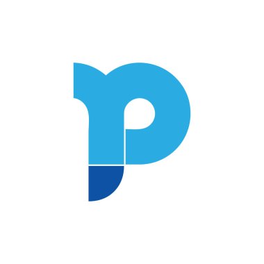 mektup p basit döngü logo vektör