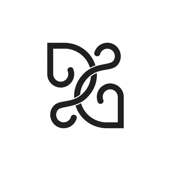 Buchstaben ds verknüpfte Kurven Linie Schleife Design Logo — Stockvektor