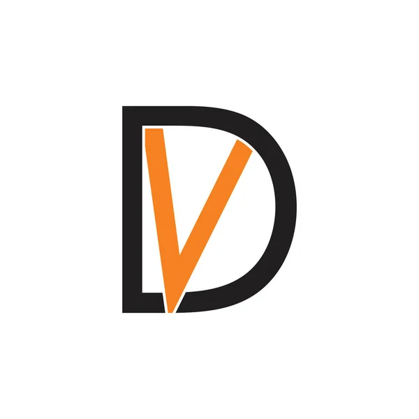 字母 vd 简单的几何箭头徽标 — 图库矢量图片