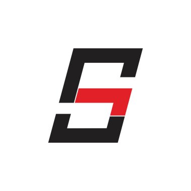 harf s basit geometrik çizgi logo vektör