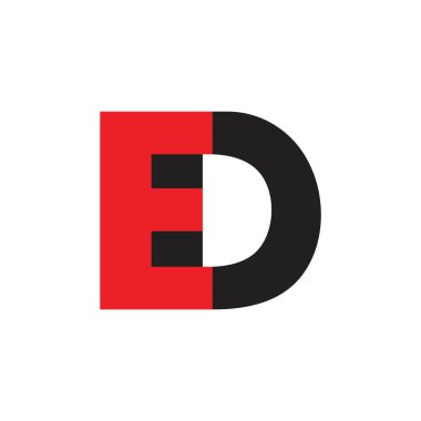 Ed basit geometrik logo vektör mektuplar