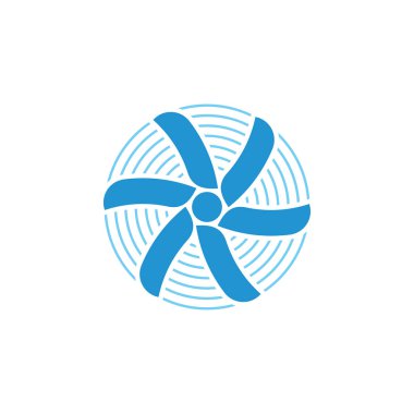 basit fan türbin hareket logo vektör