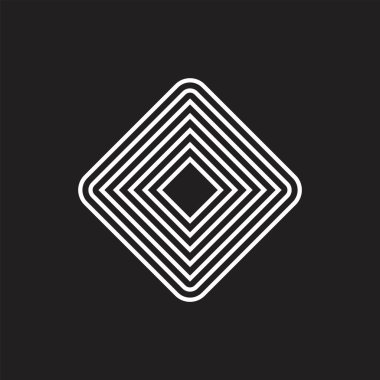 basit kare çizgili hattı 3d basit logo