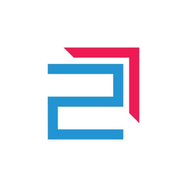 2 numaralı soyut geometrik ok logo vektör