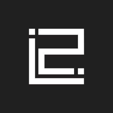 sayı I2 kare geometrik logo vektör