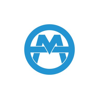 mektup om bağlantılı çizgi logo vektör