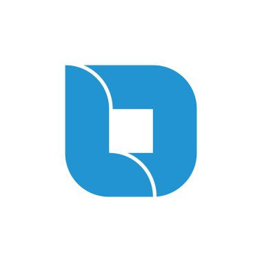mektup ld basit eğrileri geometrik kare logo vektör