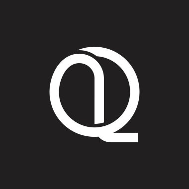 Q harfi daire geometrik çizgi logo vektörü