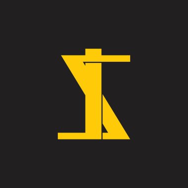 mektup sı basit bağlantılı monogram geometrik logosu