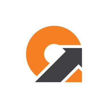 geometrik logo vektör yukarı soyut harfler cg ok