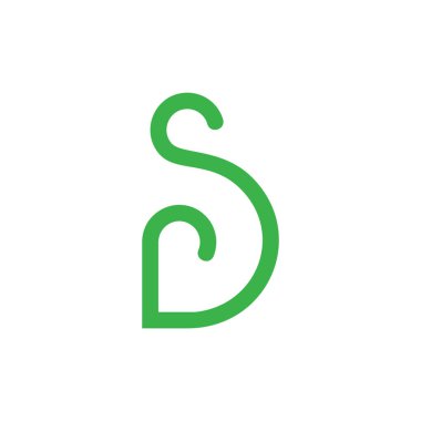 harf sd basit eğriler çizgi döngü tasarım logosu