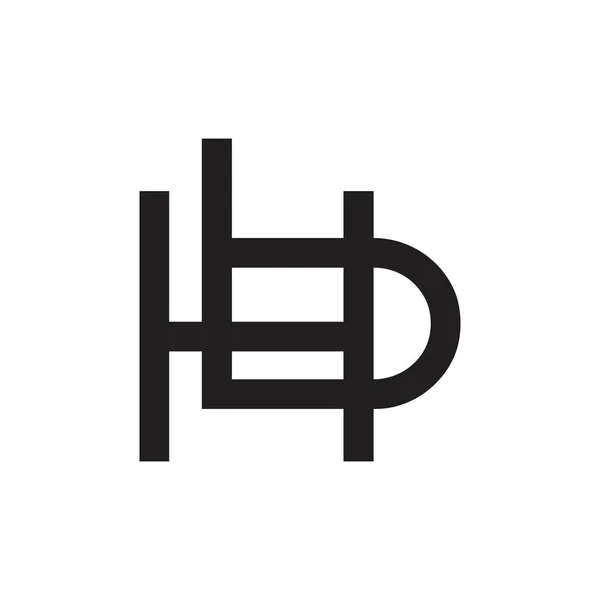Carta hb linha vinculada design logotipo geométrico — Vetor de Stock