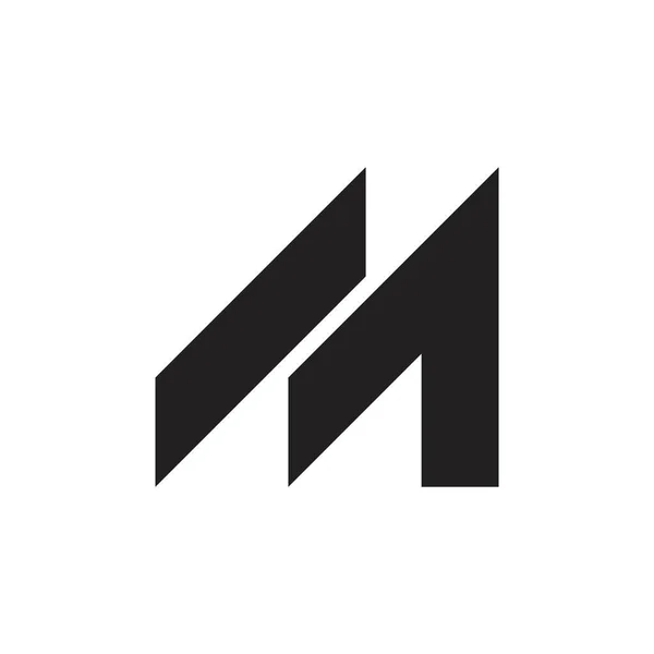 Mektup m çizgili ok geometrik basit logo — Stok Vektör