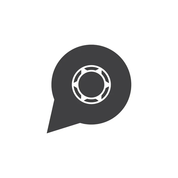 Simple tire pin bubble talk logo vector — Stock Vector