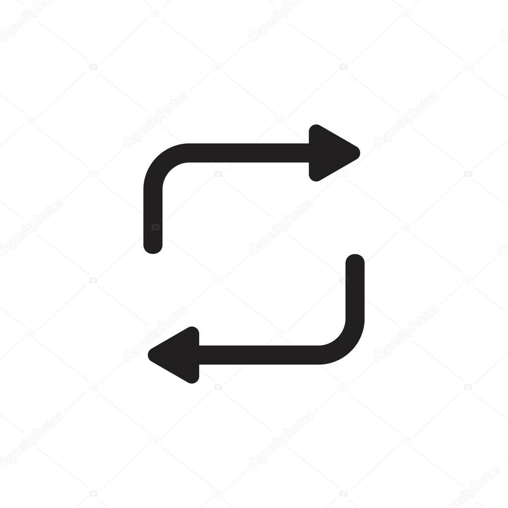 Rotation arrows exchange symbol vector