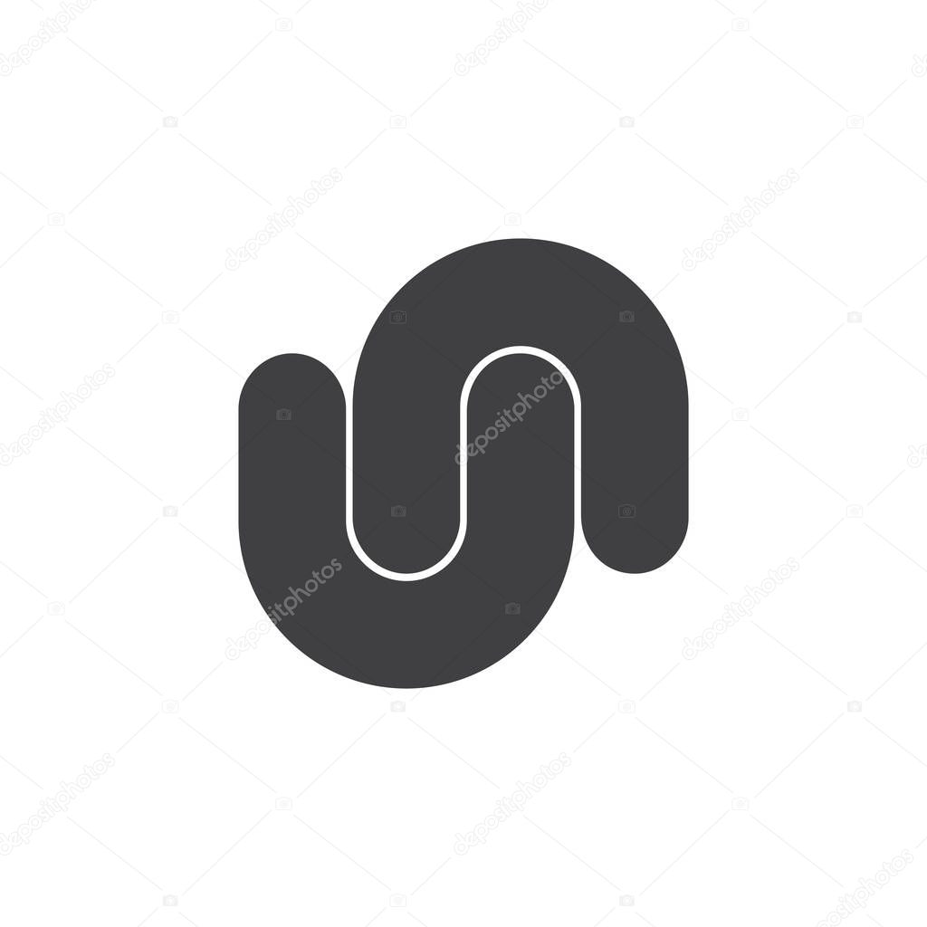 Abstract letters un linked curves geometric logo